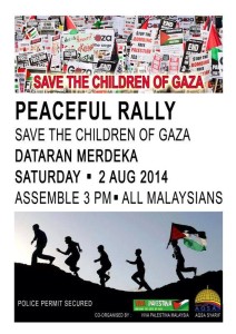 Perhimpunanan Aman Selamatkan Anak-anak Gaza